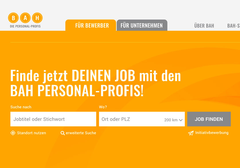 BAH Personal-Profis Website